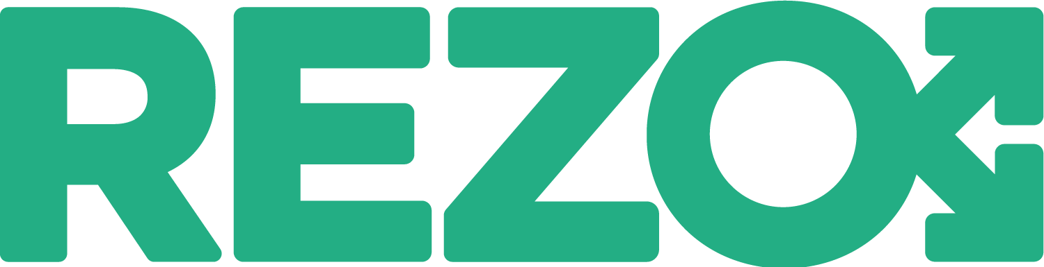 Logo de RÉZO, un organisme communautaire sans but lucratif montréalais actif depuis 1991 auprès des hommes gais ou bisexuels, et hommes ayant des relations sexuelles avec d’autres hommes (HARSAH), qu’ils soient cis ou trans.